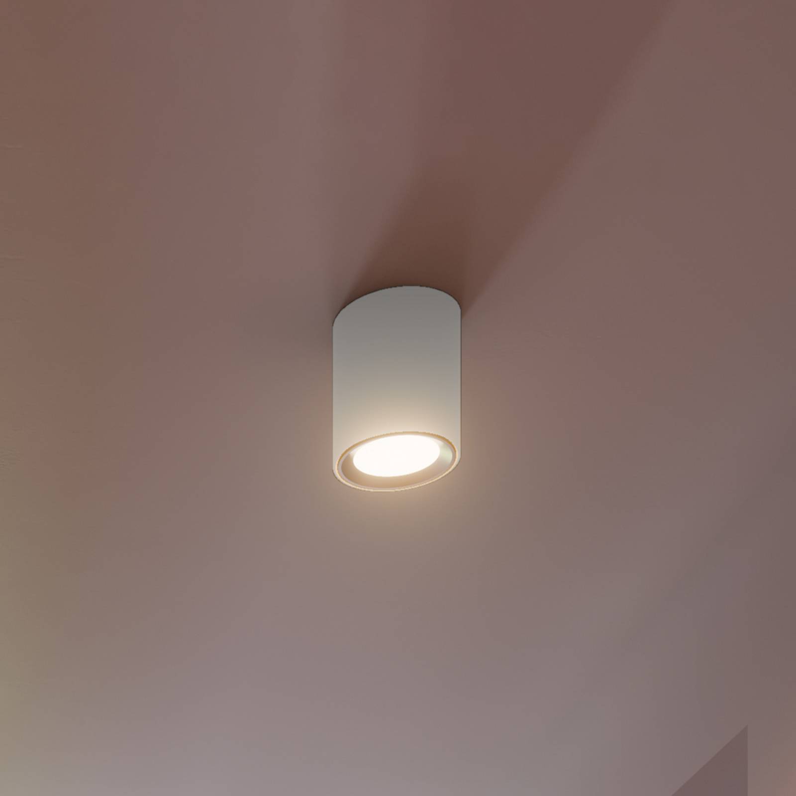 Nordlux LED-Deckenspot Landon Smart, weiß, Höhe 14 cm dimmbar, weiß / opal, für Flurbereich, Metall, Smart Home Deckenlampe