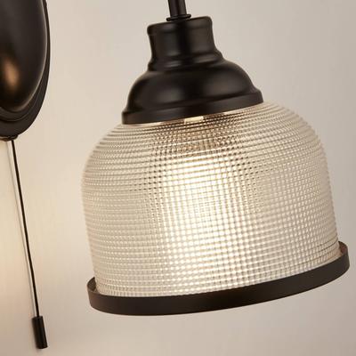 Searchlight Wandlampe Bistro mit Zugschalter, schwarz Image