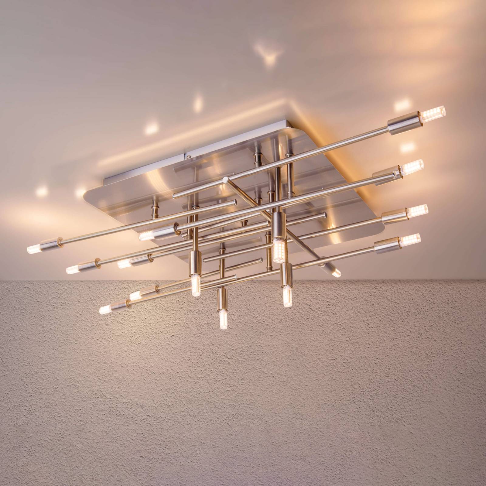 Näve Deckenlampe Ancona, alu / grau / zink, für Wohn- / Esszimmer, Metall, Deckenlampe