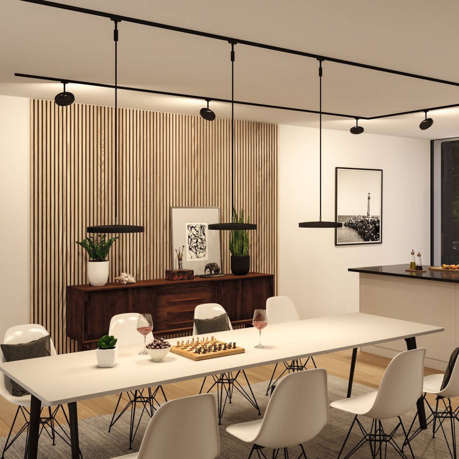 Paulmann URail Hildor LED-Pendel 3.000K schwarz Hildor, dimmbar, schwarz, für Arbeitszimmer / Büro, Metall, Modern