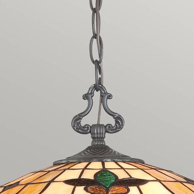 QUOIZEL Tiffany Hängelampe Kami, dimmbar, für Wohn- / Esszimmer, Glas, Tiffany, Pendelleuchte Image