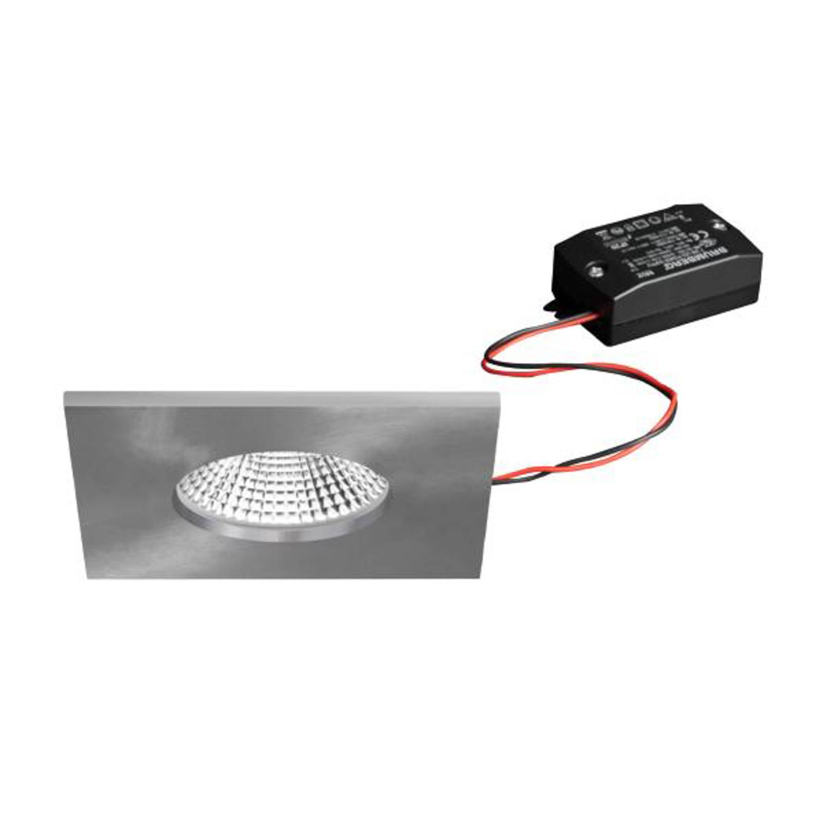 BRUMBERG LED-Einbauspot BB21, nickel 85 x mm, on/off IP65 BB21, alu / grau / zink, für Badezimmer, Aluminium, Downlights