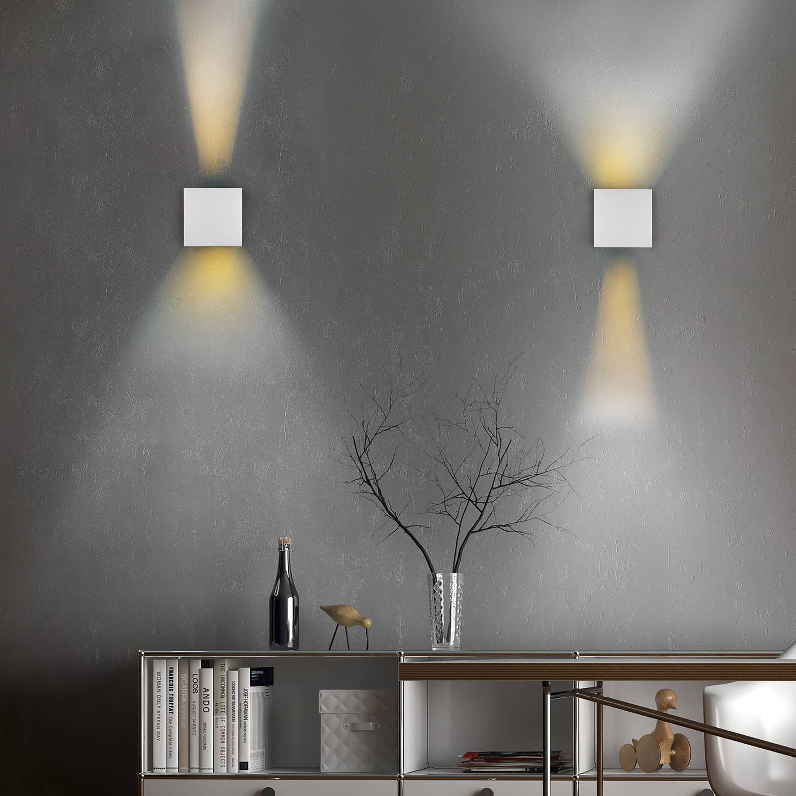 Reality Leuchten LED Aussenwandleuchte mit Bewegungsmelder Talent, alu / grau / zink, Metall, Modern, LED Wandleuchte außen