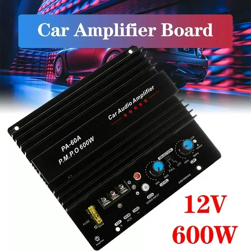 12V 600W Mono Car Audio Verstärker Angetrieben Subwoofer Bass Verstärker Board Player Automotive Amplifie r Modul 3D Crystal Power Image