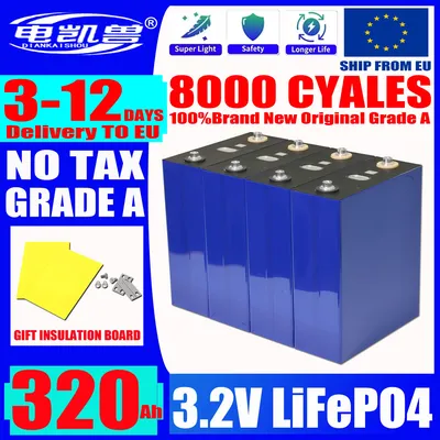 3-12 Tage EU-LAGER 3,2 V 320 Ah Lifepo4-Batterie DIY 12 V 24 V 48 V Lithium-Eisenphosphat-Zelle für Camping EV RV Golf Shopping EU