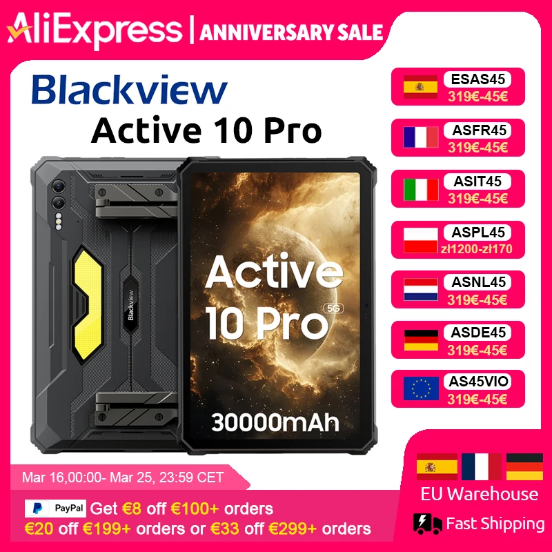 [Weltpremiere] Black view Active 10 Pro robuste Tablets 5g MTK 512, 11 "FHD-Display, 12GB 30000 GB, mAh Akku MP Kamera Image