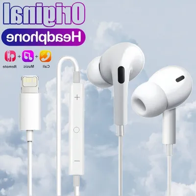 Original Kopfhörer Für Apple iPhone 14 Pro Max 13 12 11 Kopfhörer X XS XR 8 7 6 Plus Bluetooth Wired Ohrhörer Telefon Zubehör Image