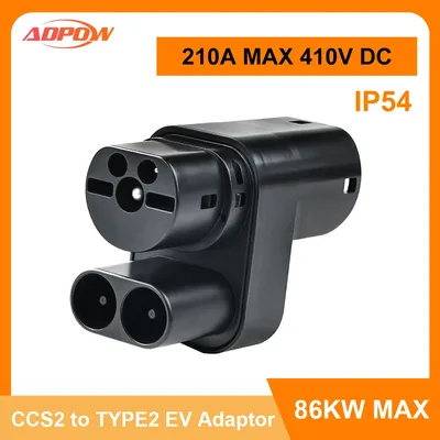 ADPOW Elektroauto-Ladegerät CCS2 auf TYP 2-Anschluss für Tesla Model Y S X 3 Elektrofahrzeug Typ 2 EV-Ladegerät-Adapter zum Aufladen Image