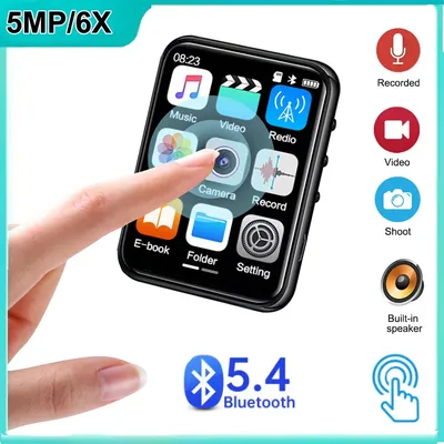 2,4 Zoll Full Screen Touch MP4 Player BT5.4 Verlustfreie Musik Stereo Lautsprecher HD HiFi Mini MP3 Walkman mit Lautsprecher Recorder E-Book