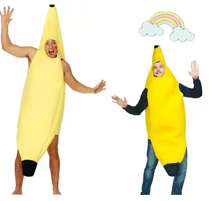 Karneval Kleidung Männer Cosplay erwachsene Kinder Kostüm lustige Banane Kostüm Neuheit Halloween Weihnachten Karneval Party Dekorationen Image