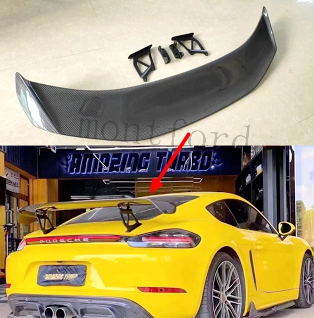 Spoiler per labbro bagagliaio posteriore per auto in fibra di carbonio e FPR per Porsche Cayman 981 718 987 Boxster GT4 2013 2014 2015 2016 2017 2018+