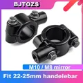 Moto 22mm 25mm Manubrio 7/8 "Pollici 10mm 8mm Filettatura Specchio Morsetto di Montaggio Scooter Specchietto retrovisore Adattatore Supporto Nero