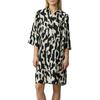 Blusenkleid S.OLIVER, Damen, Gr. 44, N-Gr, schwarz (schwarz aop), Web, Obermaterial: 84% Viskose, 16% Polyamid, bedruckt, casual, regular fit kniefrei, V-Ausschnitt, 3/4-Ärmel, Kleider, mit All-Over Print