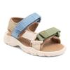 Sandale BISGAARD "nico Weite: normal", Kinder, Gr. 34, beige, hellblau, natur, grün, Textil, colorblocking, sportlich, Schuhe, Trekkingschuh, Badeschuh, Klettschuh, Größenschablone zum Download
