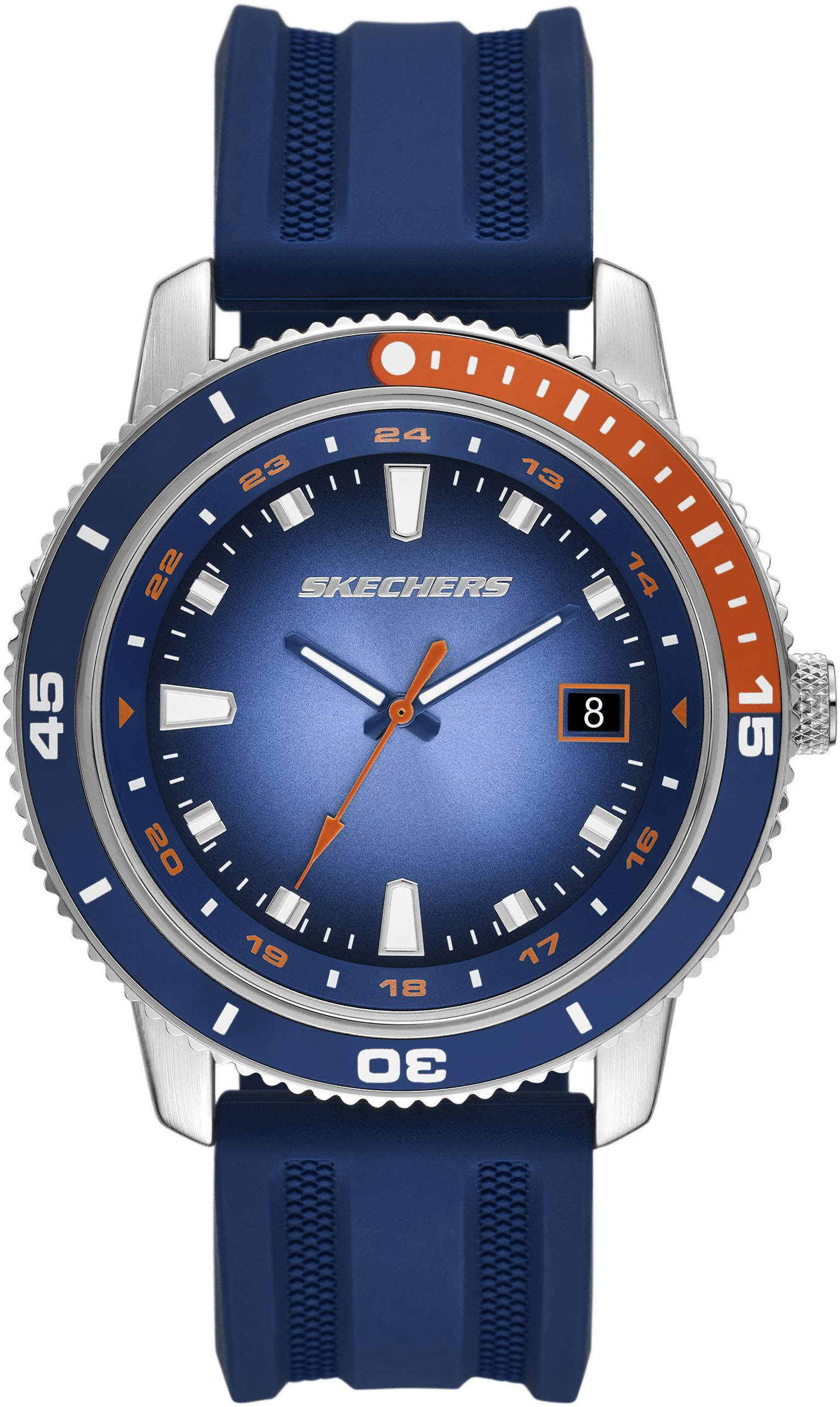 Quarzuhr SKECHERS "LACHMAN", blau, Armbanduhren, Herren, Armbanduhr, Herrenuhr, Silikonarmband, analog, Tag Image