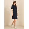 Midikleid CECIL, Damen, Gr. XL (44), US-Größen, blau (universal blau), Web, 70% Baumwolle, 26% Polyester, 4% Elasthan, unifarben, casual, normal kniefrei, ohne Ausschnitt, Kurzarm Bündchen, Kleider, knielang