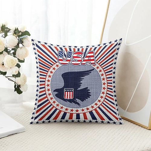 Dekokissenbezug zum 250. Jahrestag der Vereinigten Staaten (4. Juli), 1 Stück, Unabhängigkeitstag, amerikanisch, weich, quadratisch, für Sofa, Sessel im Schlafzimmer, Wohnzimmer oder auf dem Sofa. Image