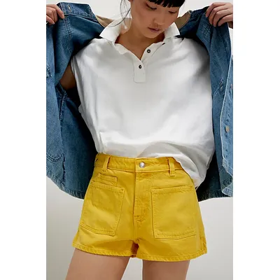 We The Free Bettie Sailor Shorts at Free People in Yellow Gold, Size: 31