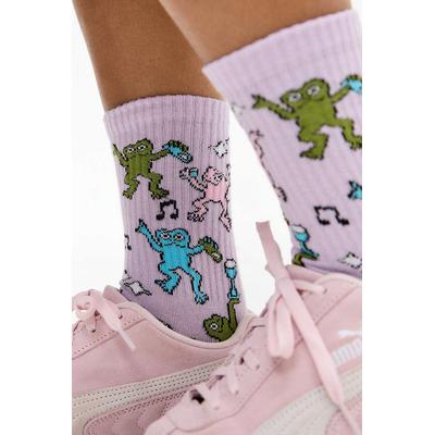 Out From Under Crazy Dancing Frog Socks - Lilac at Urban Outfitters