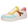 Plateausneaker WALDLÄUFER "H-TAMIRA", Damen, Gr. 5,5 (38,5), weiß multicolor, Veloursleder, Nappaleder, kontrastfarbene Details, casual, Schuhe, Freizeitschuh, Halbschuh, Schnürschuh in H-Weite