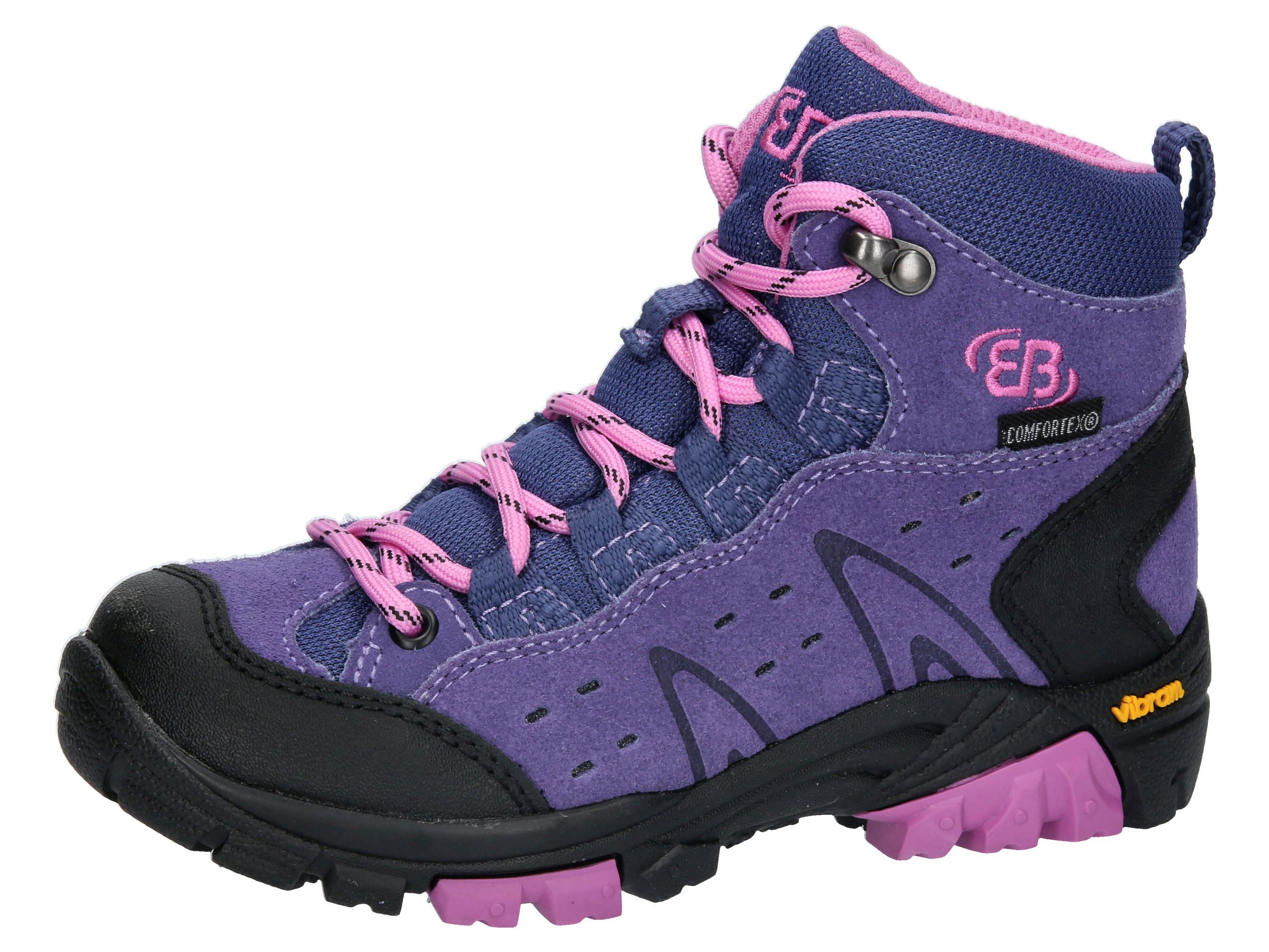 Wanderschuh BRÜTTING "Outdoorstiefel Mount Bona High Kids", Gr. 40, lila, Veloursleder, Schuhe Image
