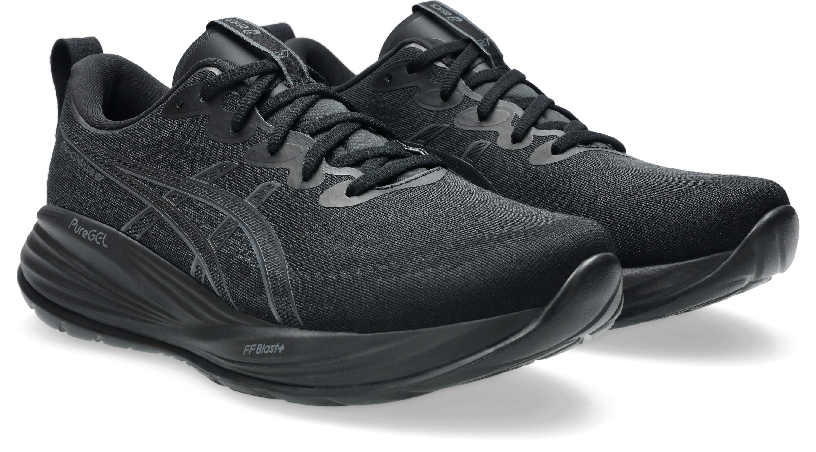 Laufschuh ASICS "GEL-CUMULUS 27", Herren, Gr. 42,5, schwarz, Textil, Schuhe Laufschuh