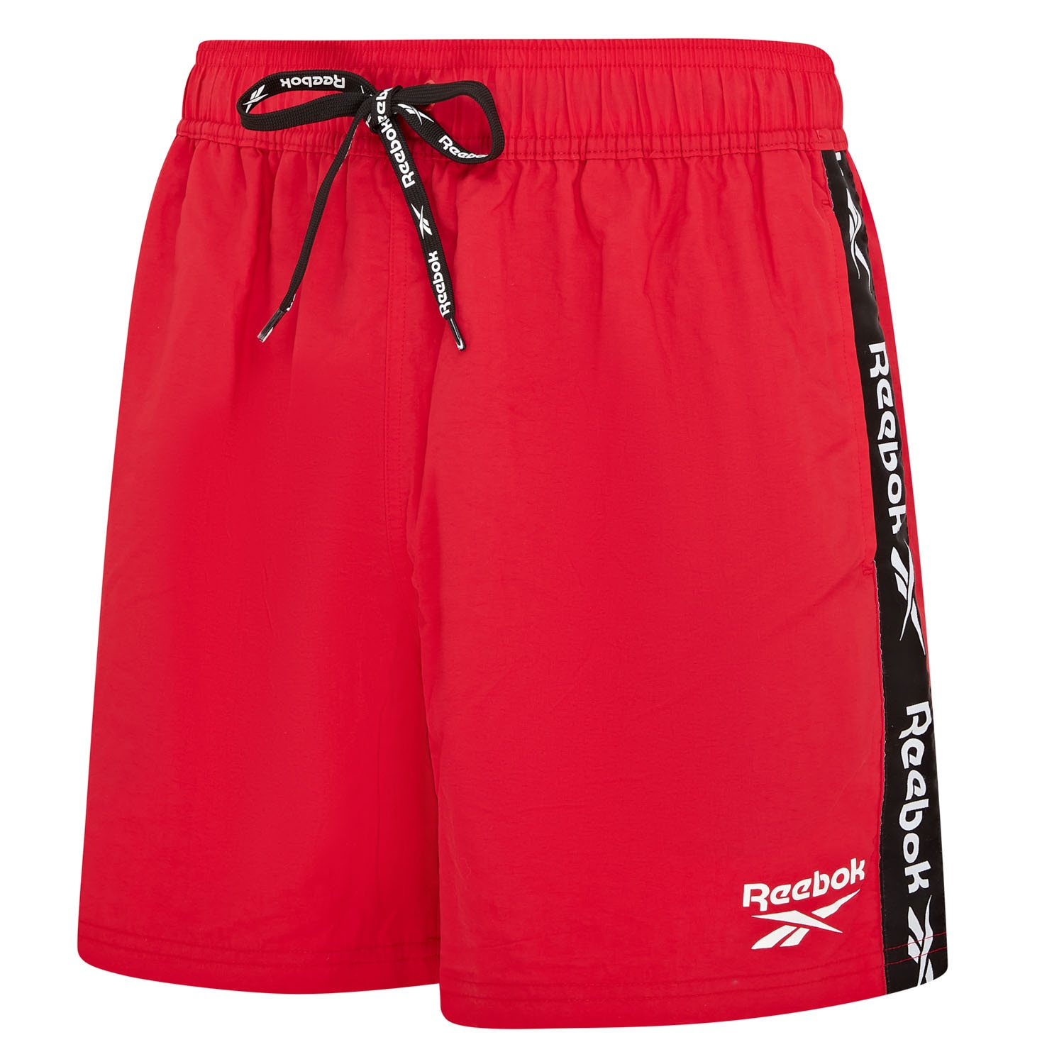 Badeshorts REEBOK "Duke", Herren, Gr. S, N-Gr, rot, Microfaser, Polyamid, unifarben, Badehosen, mit Kordeln Image
