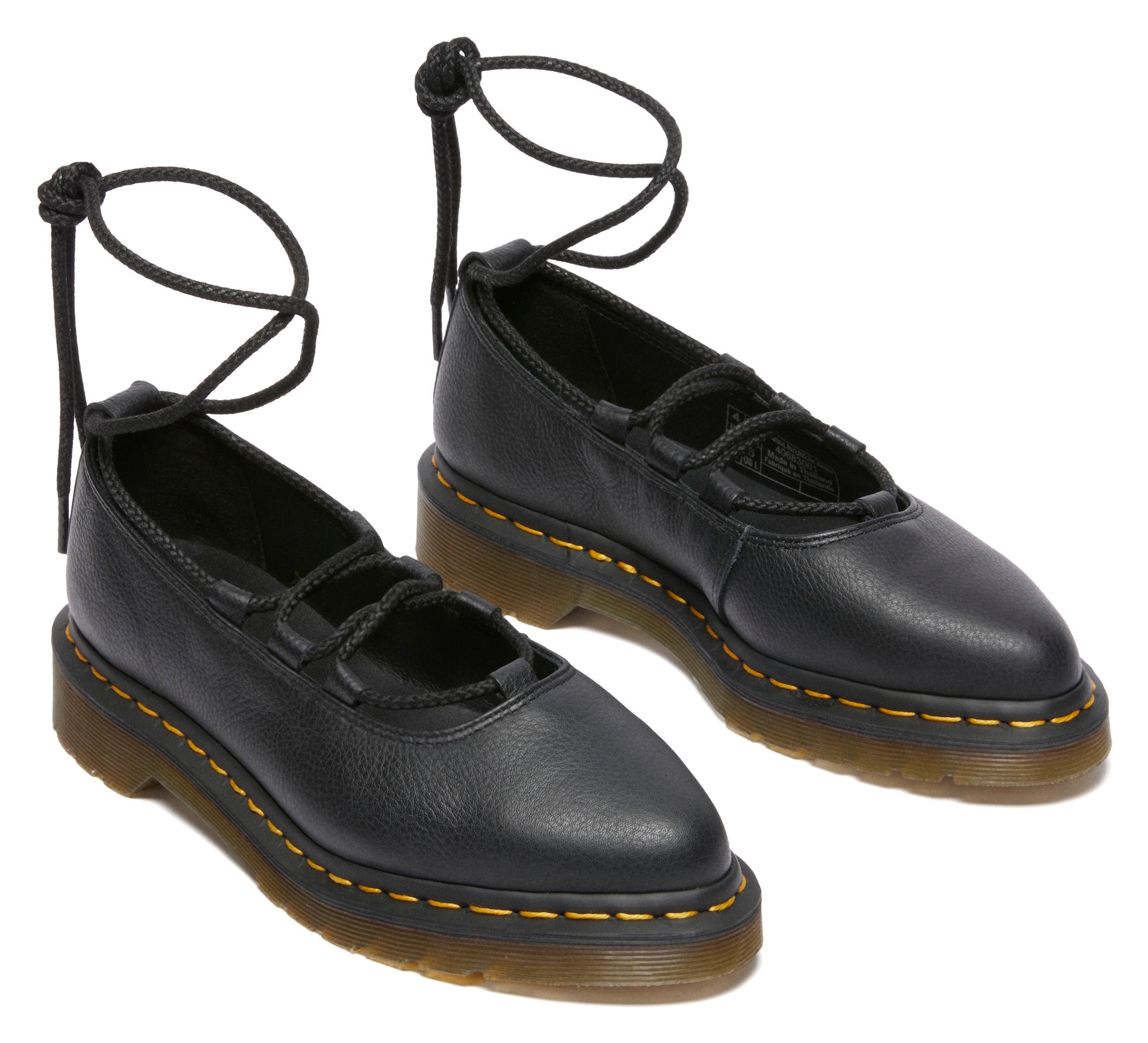 Loafer DR. MARTENS "Elphie", Damen, Gr. 40, schwarz, Leder, Schuhe Loafer, Blockabsatz, Ballerina, Plateauschuh mit extravaganter Schnürung
