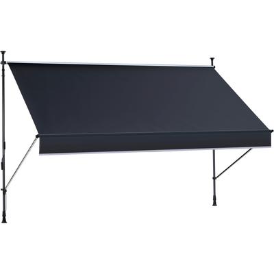 Klemmmarkise KONIFERA, grau (anthrazit), B:300cm, Polyester, Markisen, Breite/Ausfall: 300/150 cm, mit LED-Warmlichtstreifen Image