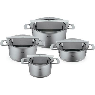 Topf-Set FISSLER "Phi Collection", silber (silberfarben), Töpfe, cookstar Allherdboden; Edelstahl 18/10; Made in Germany