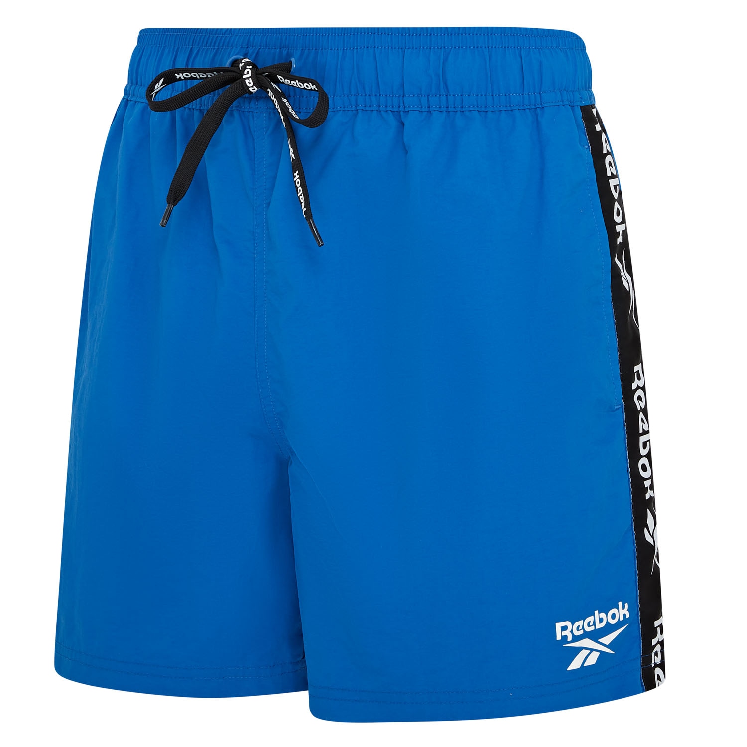 Badeshorts REEBOK "Duke", Herren, Gr. L, N-Gr, blau, Microfaser, Polyamid, unifarben, Sportlich, Badehosen, mit Kordeln Image