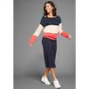2-in-1-Kleid KANGAROOS, Damen, Gr. 48/50, N-Gr, navy, rot, gestreift, Jersey, Obermaterial: 50% Baumwolle, 50% Modal. Kleid: 100% Baumwolle, unifarben, gestreift, colorblocking, casual, wadenlang, Langarm, Kleider, mit Streifenshirt im Lagenlook -...