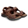 Sandale PANAMA JACK "Salton", Herren, Gr. 44, braun (dunkelbraun), Nappaleder, vintage, casual, Schuhe, Sommerschuh, Klettschuh, Outdoorsandale mit weicher Innensohle