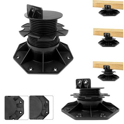 TEMU 30-60mm Adjustable Patio Pedestal Height-adjustable Base Decking Pedestal Foot Plastic For Terrace Substructure And Decking Panels Black Image