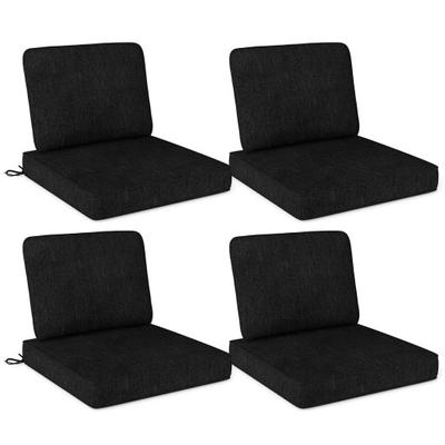Costway Set of 4 Outdoor Patio Cushion Set with Removable Covers-Black