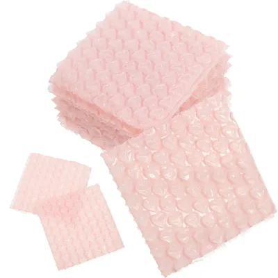 60pcs Love Heart-Shape Bubble Cushioning Wrap Padding Bubble Packaging Film For Shockproof Foam Roll Bag Paper Packing Fragile
