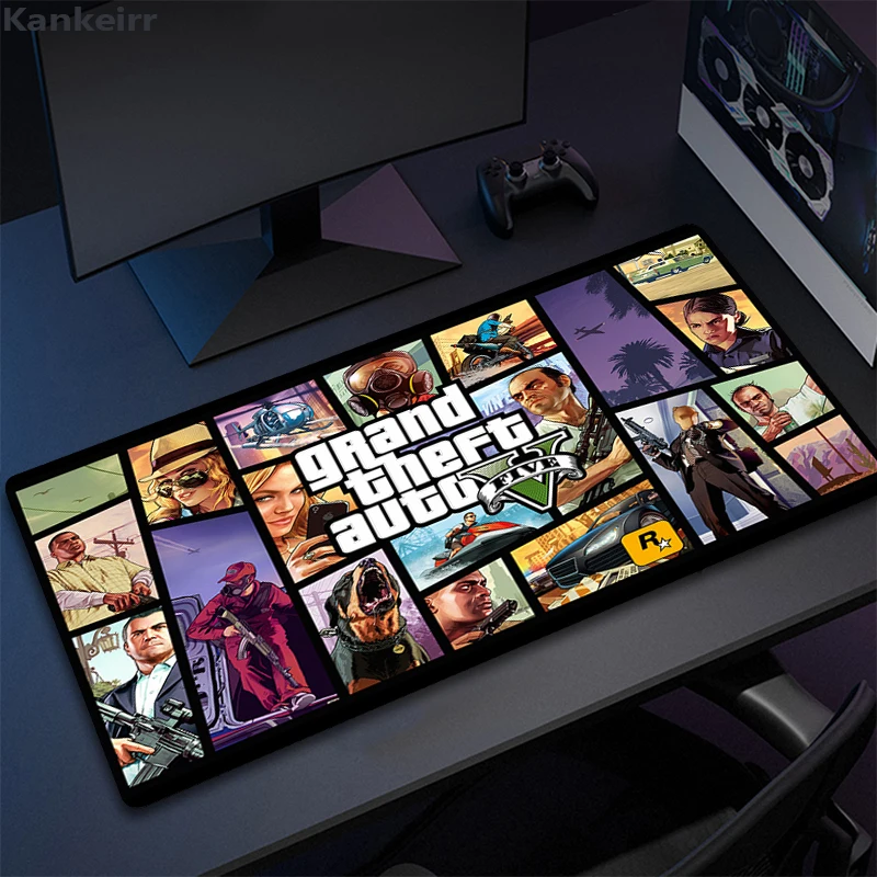 Große Gamer Schreibtisch matte Büro tisch Pad Grand Diebstahl Auto Deskpad Pad Computer Laptop Zubehör Gaming Mouse pad Anime xxl x Image