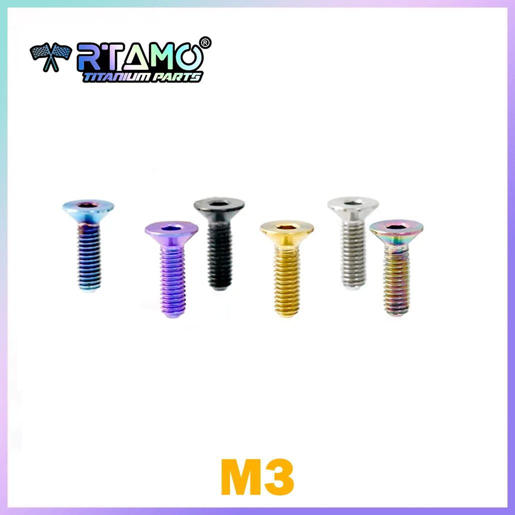 RTAMO Titanschrauben M3X6/8/10/12/15/18/20 mm Senkkopfschrauben für Motorrad-Fahrrad-Umrüstung (1 Stück) Image