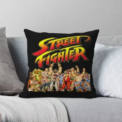 Street Fighter Retro Spiel quadratischen Kissen bezug Polyester Leinen Samt gedruckt Reiß verschluss Image