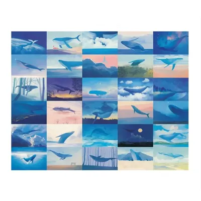 30 Stück Blauwal-Themenkarte, kreative Postkarte, Wunsch-Grußkarte, modisches Geschenk für Nachricht, DIY, Journal, Sammelalbum, Dekoration Image
