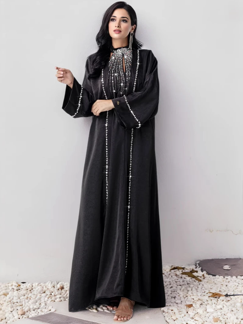 Eid-Kleid für Frauen Abaya 2-teiliges Set Diamant Party Lange Kleider Muslimischer Kaftan Robe Jalabiya Ramadan Dubai Kaftan Vestido Largos Image
