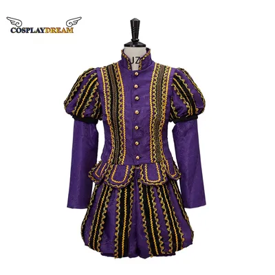 Erwachsene Männer mittelalter lichen Tudor Elizabethan Männer Kostüm Henry Viii Outfits Männer Tudor King Uniform Set Cosplay Top Hosen Set Image