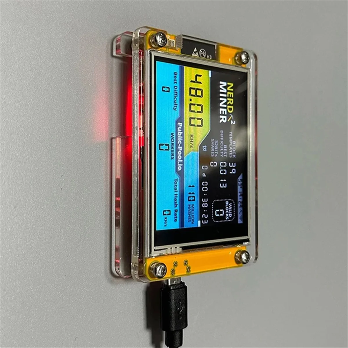 X09ABrandneuer Nerdminer V3 2,8-Zoll BTC Solo Lotterie Nerd Miner Krypto Bitcoin Miner Solo Mining Maschine Image