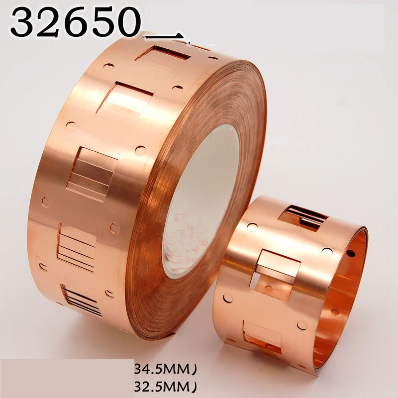 5M 2P 32650 Lifepo4 Lithium-Batterie Anschluss Kupfer Streifen Montage Stanzen Kupfer Anschluss Stück 0,2x32,5mm 0,2x34,5mm Image