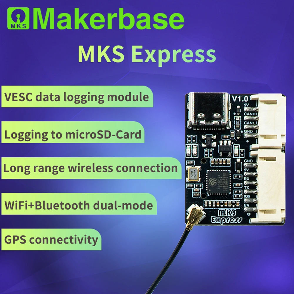 Makerbase VESC EXPRESS unterstützt WIFI+Bluetooth SD-Kartenprotokollierung ESP32-Modul GPS-Positionierung Image