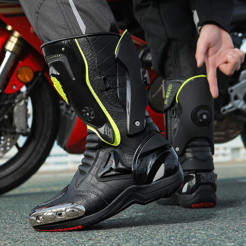 Wasserdichte Motorrad Stiefel Männer Winter Outdoor Motorrad Schutz Stiefel Motorrad Reiten Schuhe Frauen Anti-slip Racing Sneaker Image