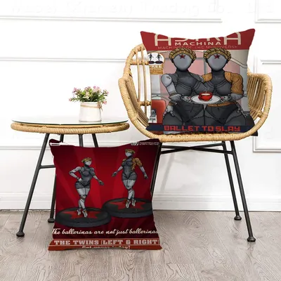 Atomic Heart Vintage Kissenbezüge Cartoon Sofa Dekoratives Zuhause Doppelseitiger Druck Kurzer Image