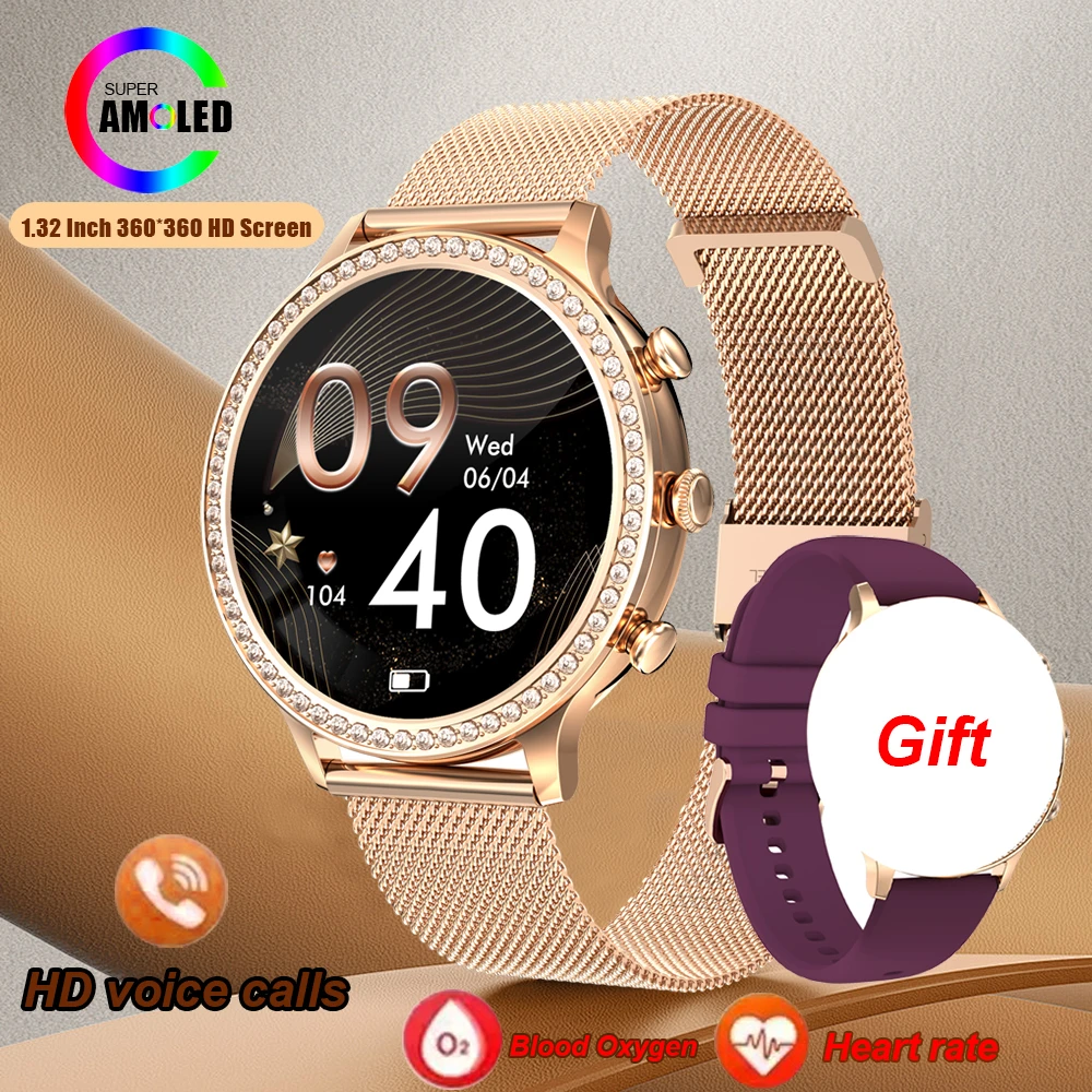 Smartwatch für Damen, 2025, neue RollsTimi, modische Luxus-Smartwatch für Damen, Bluetooth-Anruf, Blutdruck, wasserdichte Uhren, Geschenk Image