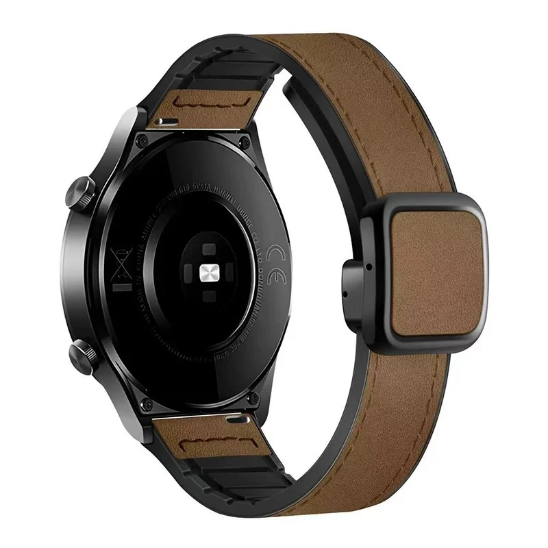 Leder-Silikon-Magnetarmband für Huawei Watch GT 5 4 46 mm. Armband für Huawei GT5 GT4 GT3 Pro GT2 22 mm Leder-Magnetarmband Image