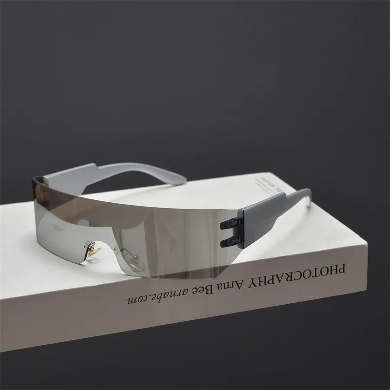 Radfahren Randlose Y2K Sonnenbrille Männer Frauen Trendy Gradient 2000ER JAHRE Wrap Um Sonnenbrille Punk One Piece Brille Fashion Shades